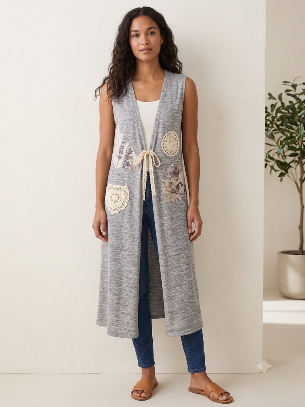 LuLaRoe Grey Knit cover up - Upcycled ITEM#11